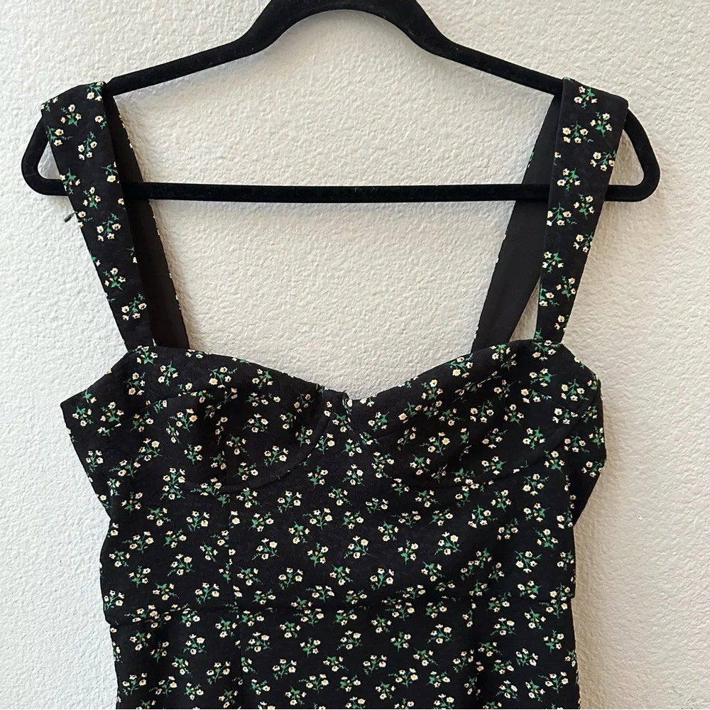 Anthropologie Hutch Ditsy Floral Corset Mini Dress Black womens M - Picture 10 of 12